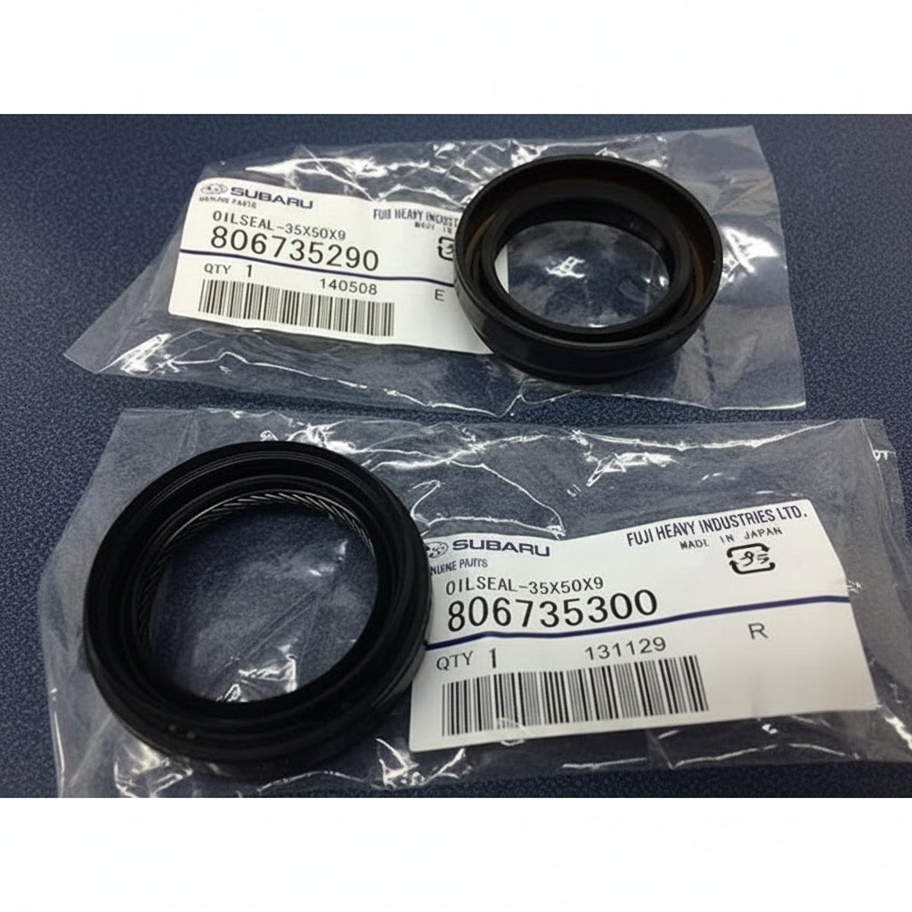 Genuine OEM Subaru front drive axle seal kit 806735300 and 806735290