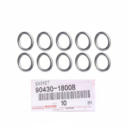 Genuine OEM Toyota – Drain Plug Gasket Set of 10 – 90430-18008